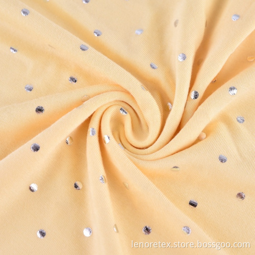 Knit Foil Printed Polka Dot Single Jersey Fabric